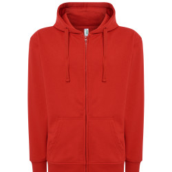 Duks s kapuljačom i zatvaračem, unisex, crvena,