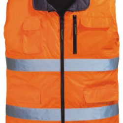 Signalizirajući Hi-Viz dvostrani prsluk HI-WAY narandžasto/sivi